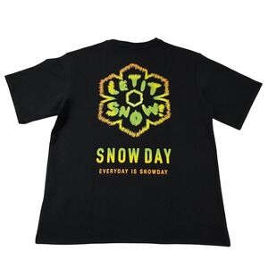 SnowDay Let It Snow Graphic Tee Black XL Short Sleeve Everyday Is Snowday Shirt